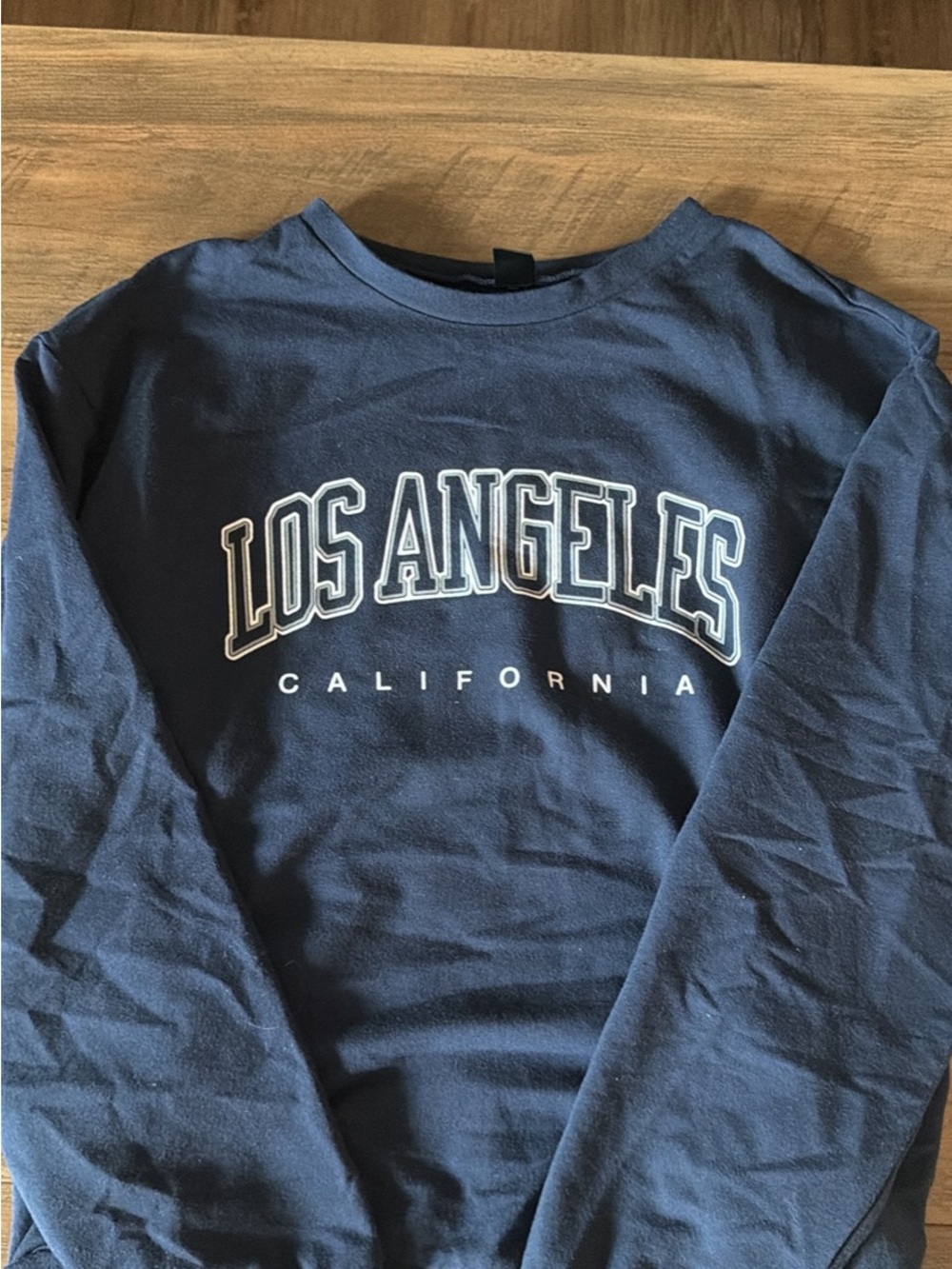 SHEIN Navy 'Los Angeles' Crewneck Sweatshirt